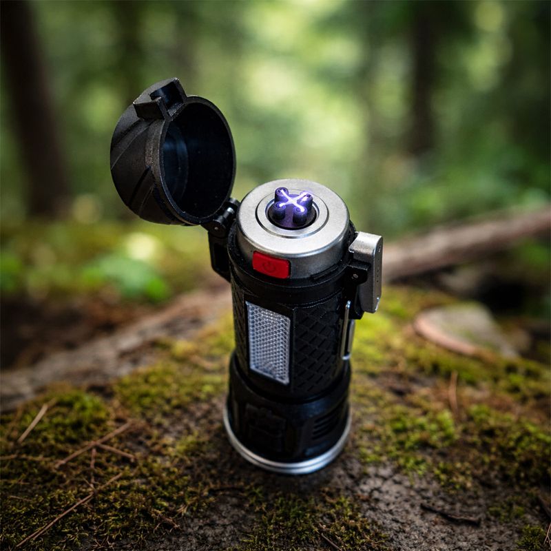 Kompakt lommelykt med lighter